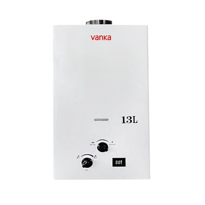 Газовый водонагреватель 13L с отводом продуктов сгорания, элегантным черным дисплеем и ручкой для современных домов